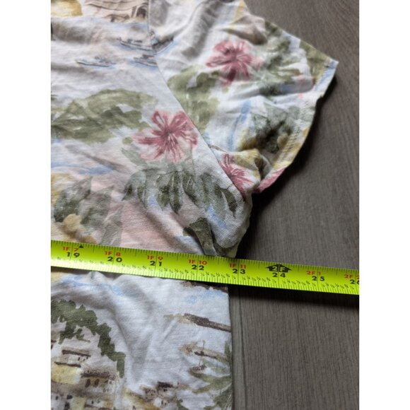 Cynthia Rowley Womens Tropical Print V-Neck Short Sleeve Top Size XL - Picture 6 of 6